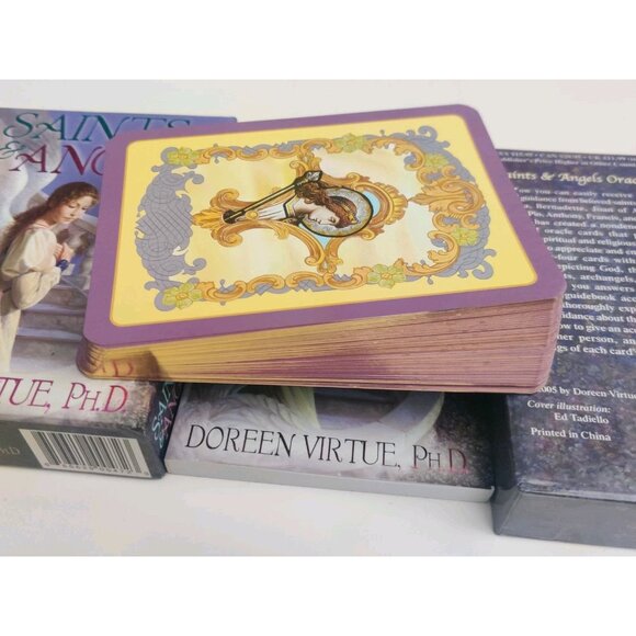 Saints & Angels 44 Oracle Deck Cards & Guidebook Doreen Virtue Original OOP - Picture 4 of 5